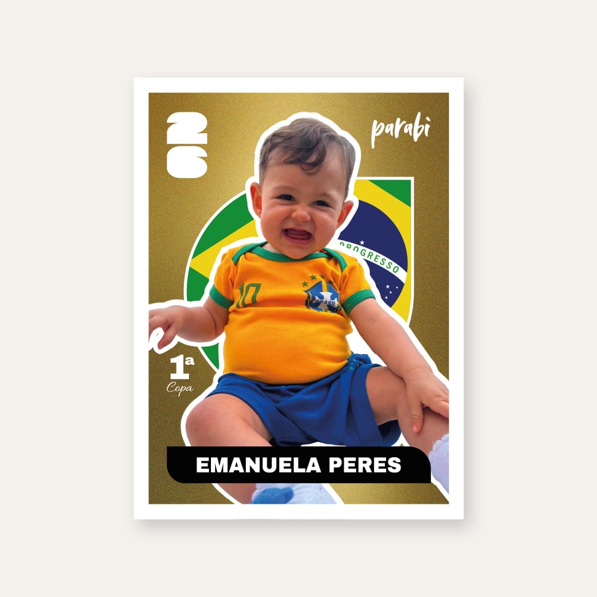 Figurinha da Copa dourada